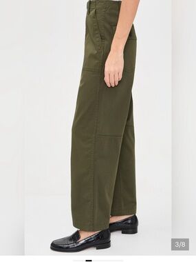 NWT A.L.C. Wide leg pleated  green satin cotton pants size 8